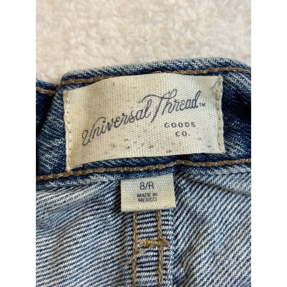 Abercrombie & Fitch Mid Rise 90s Baggy Denim Shorts Blue Raw Hem Size 28 6